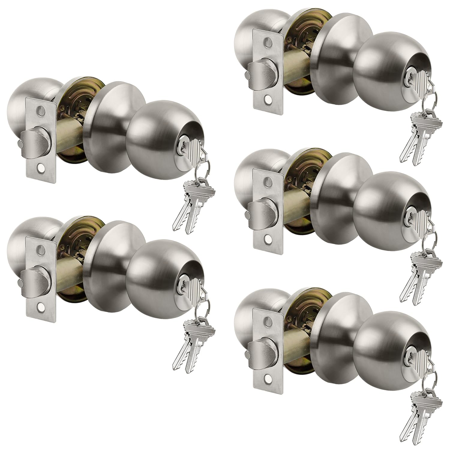 BESTTEN Keyed Entry Door Knob, Heavy