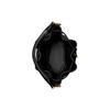 Tory Burch Fleming Logo Messingakzente Plissiert Gestepptes Leder Beuteltasche Damen Handtaschen Schwarz 142565-001