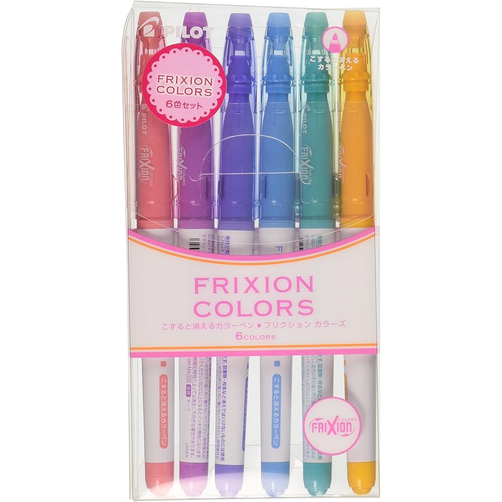 Pilot Friction Colors SFC-60M-6C2 6 Color Erasable Gel Pens Set
