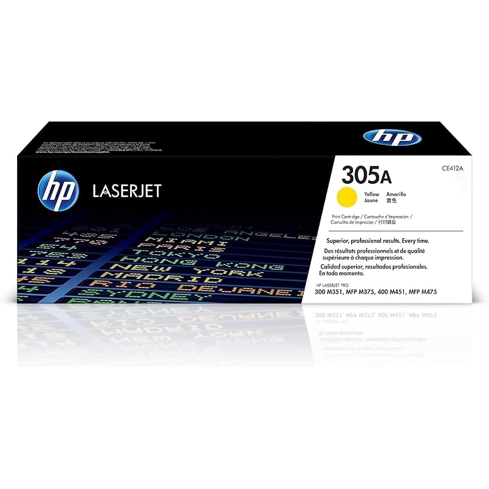 Original HP 305A Toner Cartridges CE410A / CE411A / CE412A / CE413A 4-Pack (Black, Cyan, Yellow, Magenta) Compatible with HP LaserJet Pro 400 MPF M425