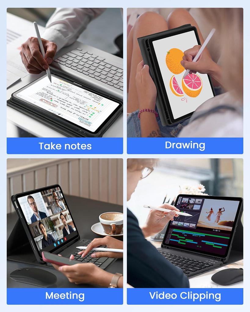 Compatible 10th Gen iPad A16 10.9" Magnetic Detachable Bluetooth Keyboard Case