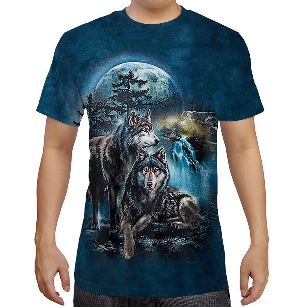 Letní Pánské Tričko s Krátkým Rukávem s 3D Potiskem Vzorů Zvířat s Kulatým Výstřihem Módní Ležérní