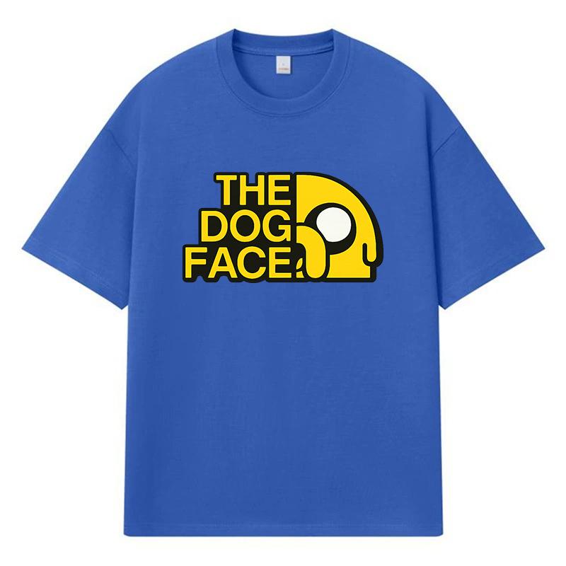 2026 Dog Face Printed Graphic Y2k Harajuku Streetwear 100% Cotton T Shirt Casual Oversized Summer Men T-shirt