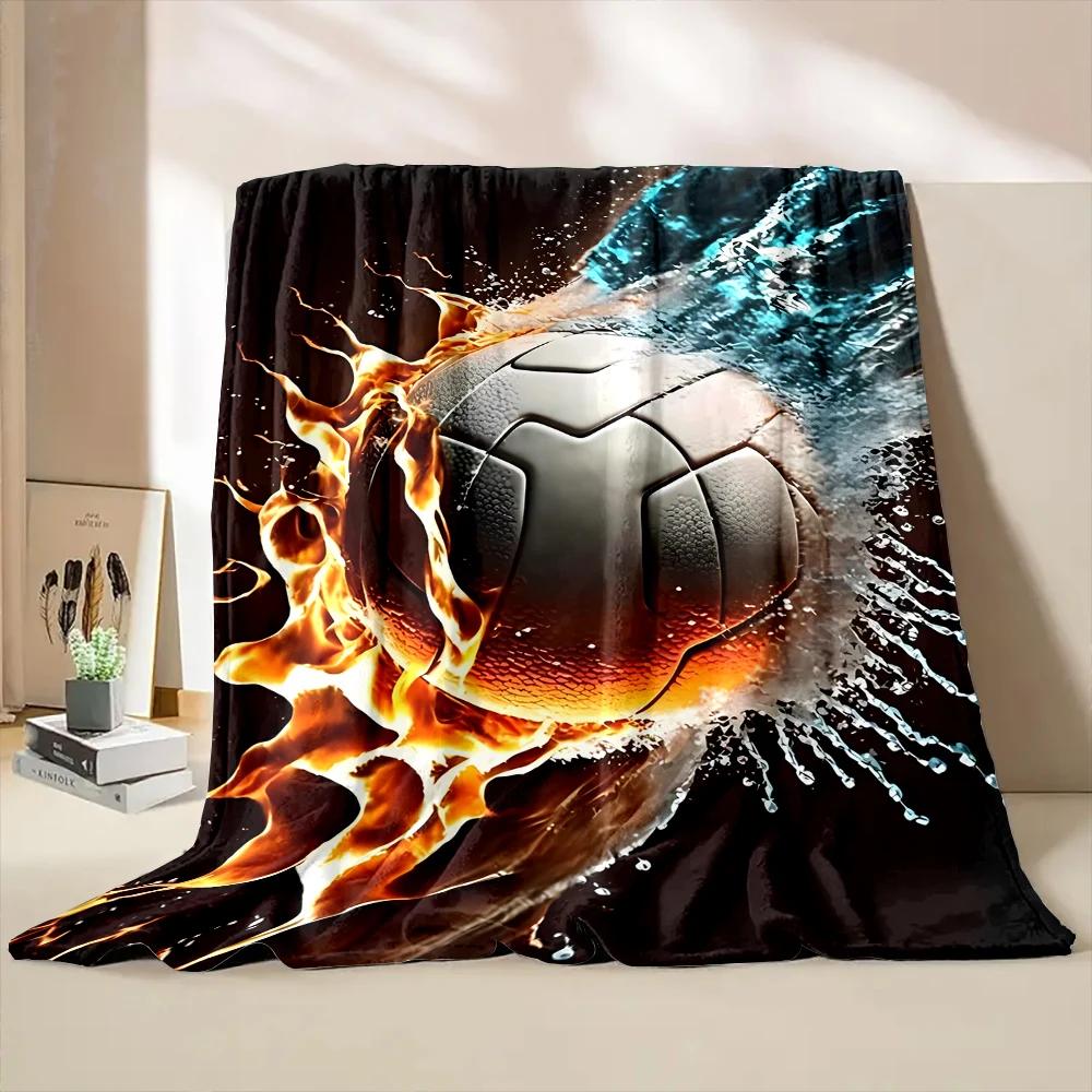 Football Theme Blanket, Soft Throw Blanket for Home Bedroom Bed Sofa Picnic Travel Office Rest Cover Blanket Kids Birthday Gift