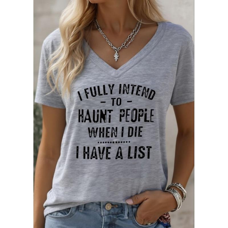 

Women s Print Animal Letter Funny Quotes V Neck T Shirt Casual Short Sleeve Regular Tops For Daily Life Going Out Summer S