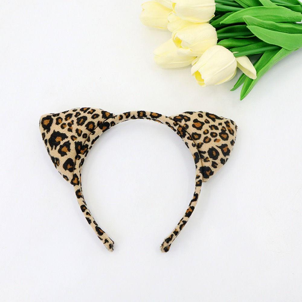 3 Stück/Set Kreatives Halloween-Masken-Stirnband-Set Leopard Halbgesichtsmaske Cosplay-Requisiten