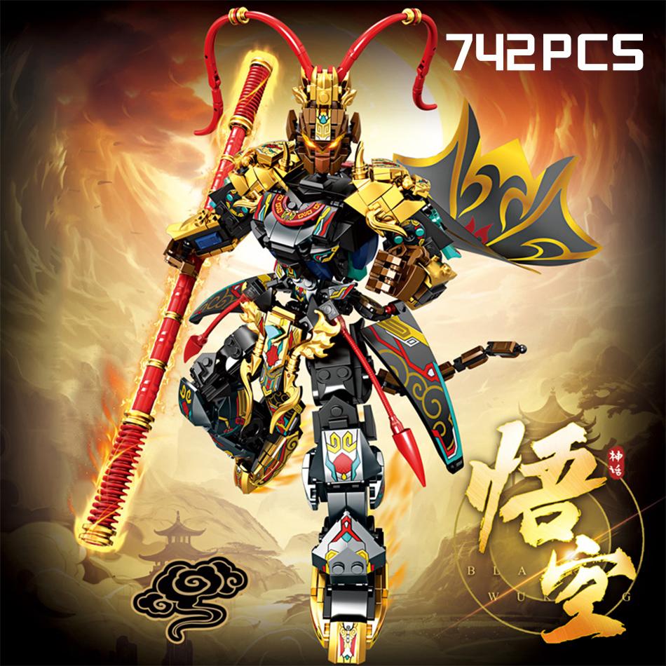 Black Myth Wukong Mech Model Building blocks DIY Destiny Man Armor Robot Set Decorative ornaments Bricks Toys for Adult