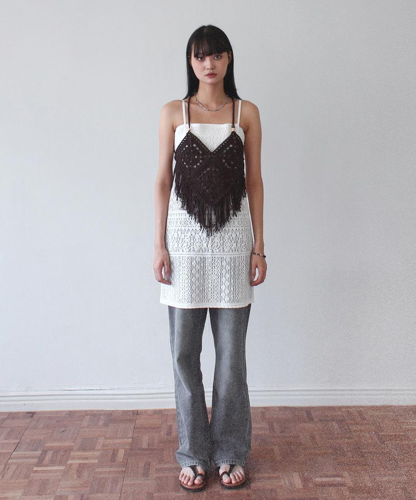 RUBATI Marrakech Crochet Lace Apron Dress_White