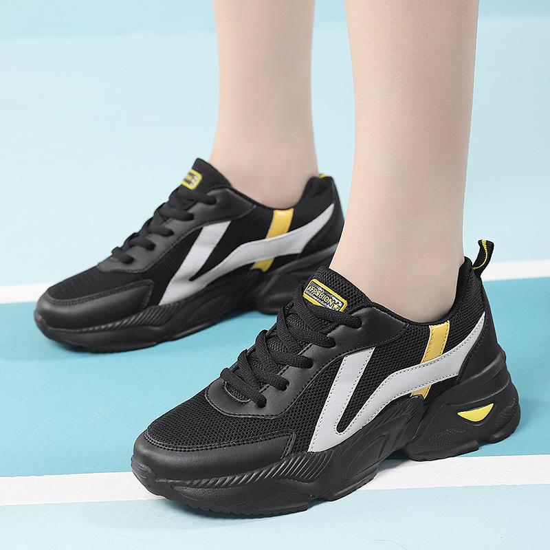 Dad shoes women's spring and autumn breathable platform sports shoes women's mesh casual shoes soft-soled travel shoes lightweight running shoes