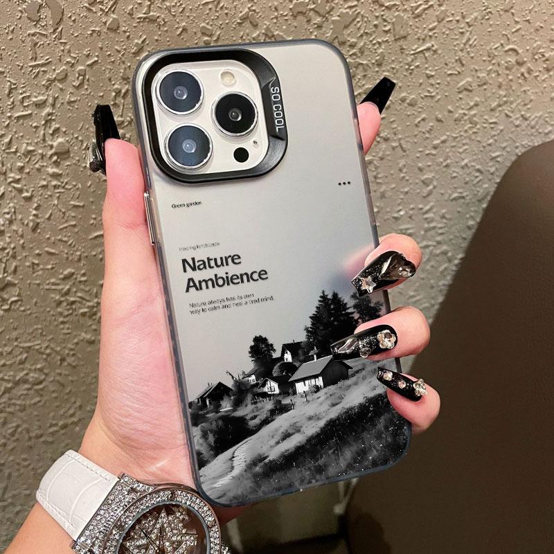 Travel Mountain Beach Proverb Laser Phone Case for Iphone 16 15 14 Pro Max Plus 17 Pro Max 13 12 Mini 11 Pro Max Cover Fundas