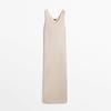 Early Autumn New Women's Clothing Casual Slit Hemline at Hem Vest Dress French Style V-neck Knitting Dress 6622533