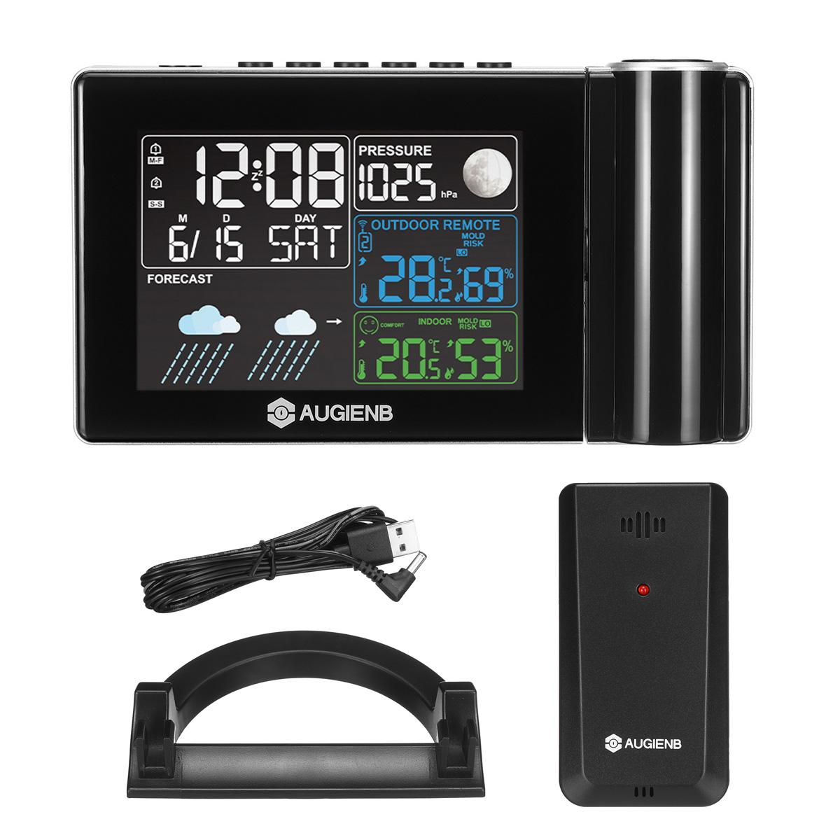 

Цифровая метеостанция, температура, гигрометр, прогноз погоды, барометр, фаза луны, будильник, проектор времени, беспроводной датчик