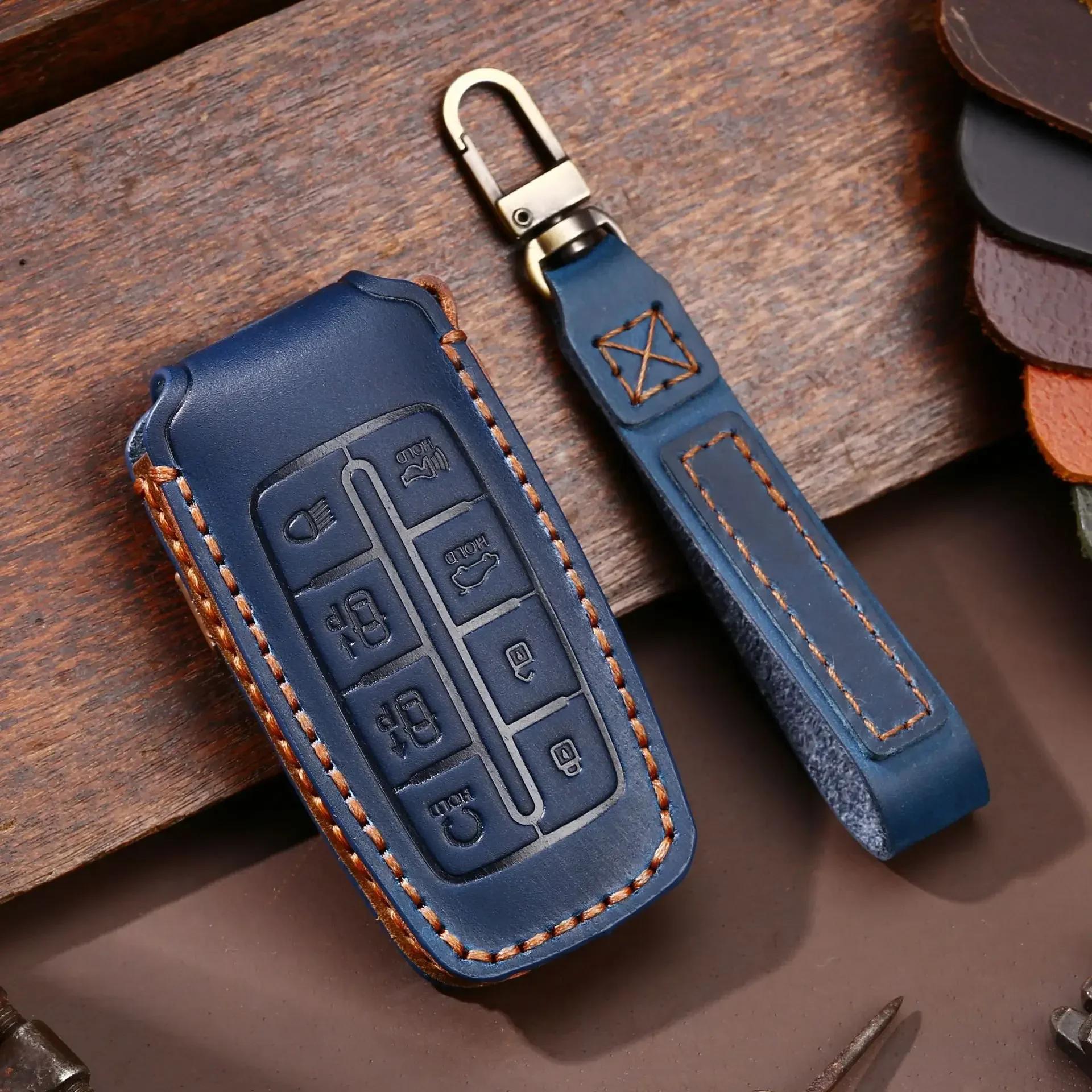 

8 6 4 Button Car Key Case Cover Holder Key Shell For Hyundai Genesis GV70 GV80 GV90 2020 2021 2022 Keychain Accessories