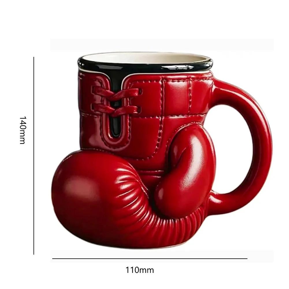 

Boxing Glove Mug Sports Themed Mugs Novelty Coffee Cup Gifts Funny Water Cup Kitchen Drinkware with Handle Gift for Boxing Lover 12 ounces червоний