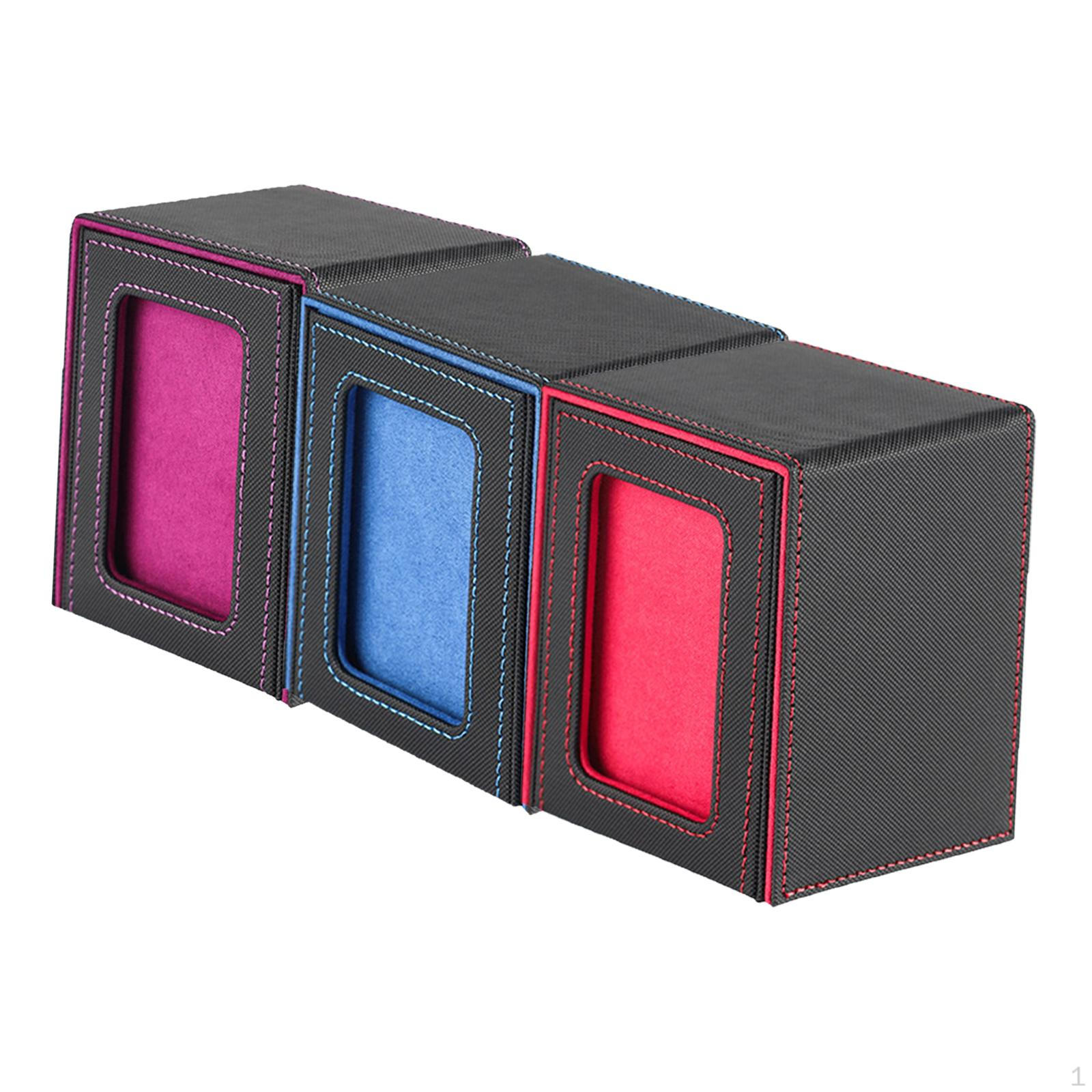 

3 Pieces Card Deck Boxes Box Holding 100+ Sleeved Cards Sports Collectible Style A