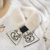 New Bear Scarf Women's Korean Style Winter Warm Wool Imitation Rabbit Hair Solid Color Versatile Plush Scarf
