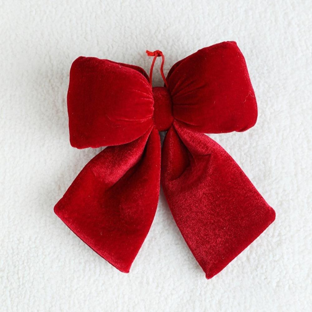 New Flannelette Bowknot Pendant DIY Large Hanging Xmas Ornament Party Supplies Merry Christmas Christmas Tree Decorations
