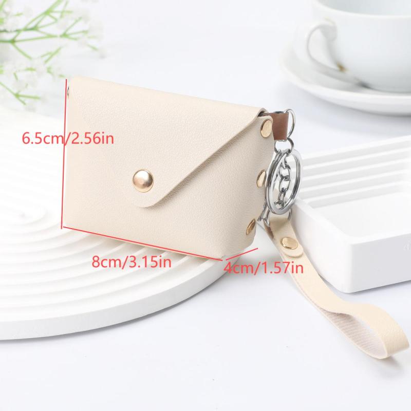 Fashion Mini Coin Purse Simple Portable Pu Leather Coin Bag Headphone Storage Bag Small Wallet Hand Strap For Women Men