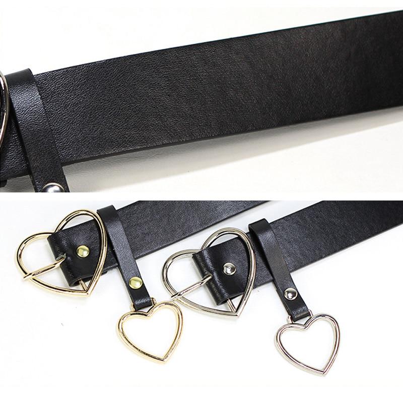 PU Leather Belts for Women Metal Heart Buckle Blet Waistband Wedding Party Dress Decor