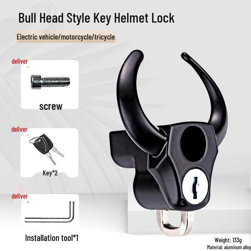Anti-Theft Electric Bike Helmet Lock - Pry-Proof Fixed Hook for Bicycles