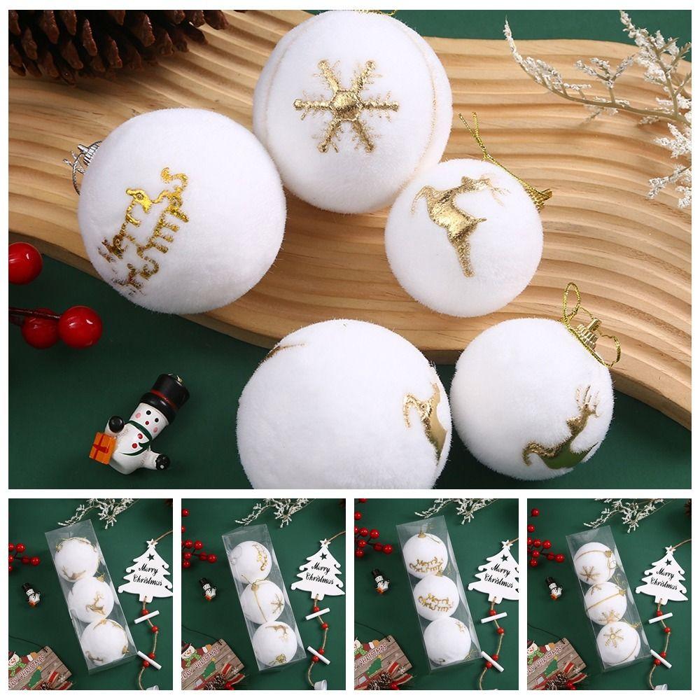 NEW Foam Christmas Hanging Balls Plastic Xmas Party Favors Xmas Tree Ornaments White Merry Christmas Decoration Christmas