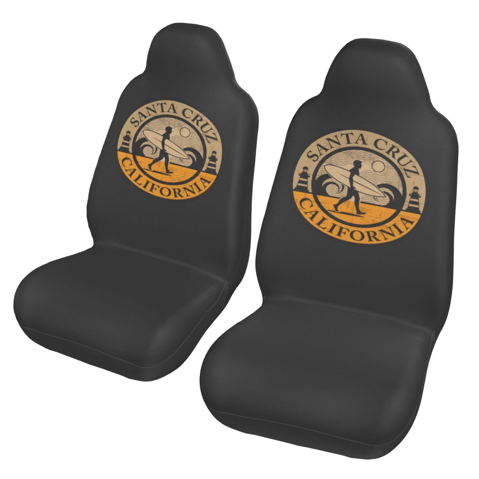 Personalized Creative Surfing Print Car Seat Cover Four Season Car Seat Cushion Easy To Install 2-piece Car Seat Cover