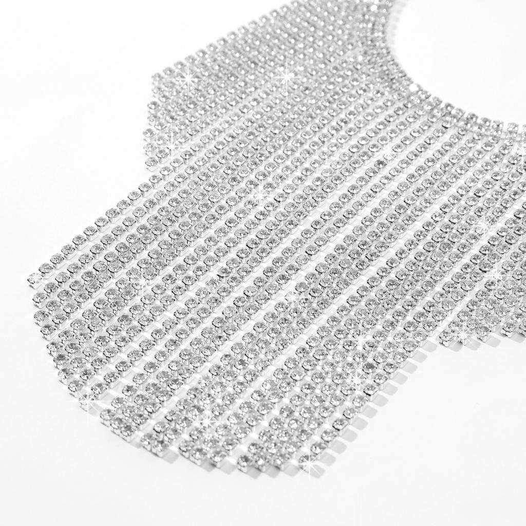 Rhinestone Tassel Anklet European and American Entry Lux Full Diamond Sexy Exaggerated High Heels Accessories Shoe Chain Foot Ornaments