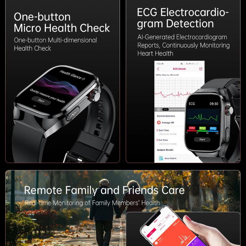 2025 New Smart Watch ECG+PPG Organs Viscera Monitor Clock Men Blood Lipids Uric Acid BP Sport Call Smartwatch for Samsung Galaxy