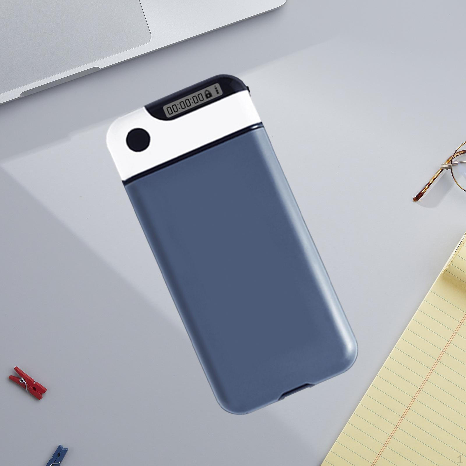 

Бокс с таймером, запираемый ящик для хранения, легко переносить, время можно установить, шкафчик для телефона для синий