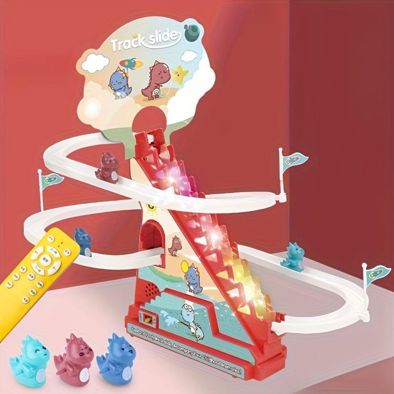 Dinosaur Track Slide Toy, Electric Climbing Stairs, Music Light, Kids Educational Toy, Birthday Gift