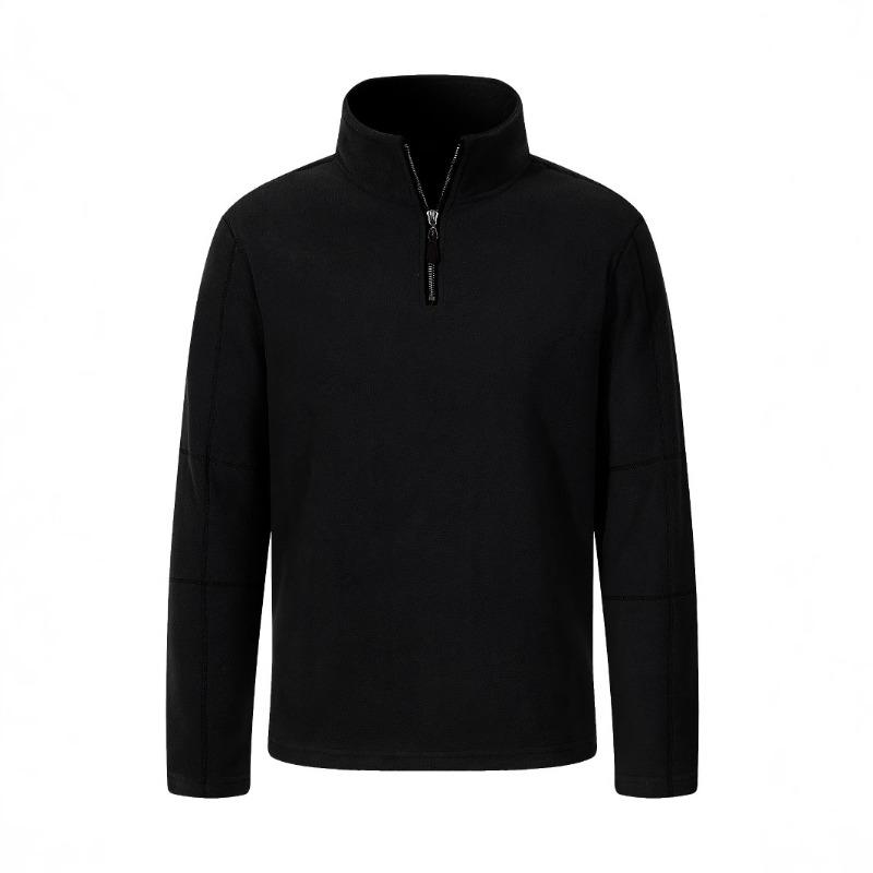 Trendy versatile men's tops autumn and winter new men's clothing fleece sweater stand-up collar half zipper long sleeve European size