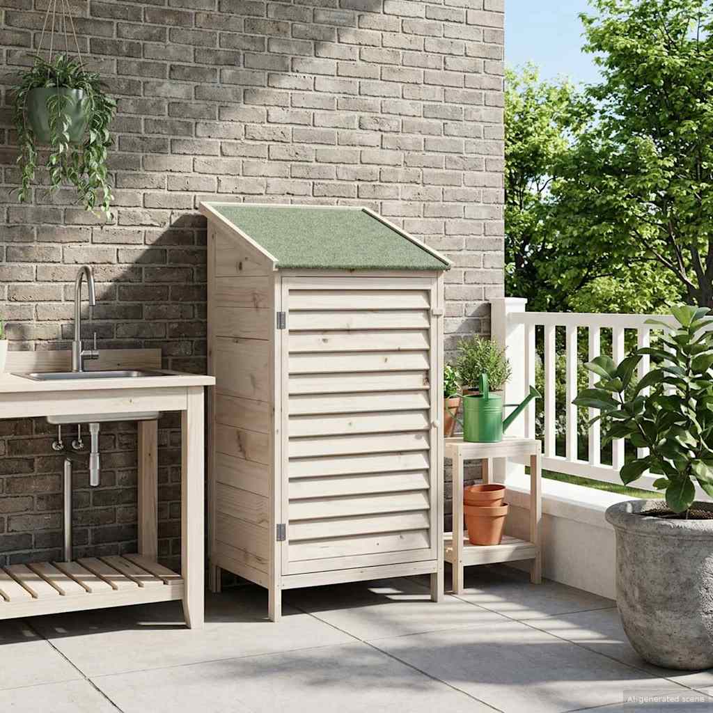 Garden Shed White 59 x 56 x 113.5 cm Solid Spruce Wood