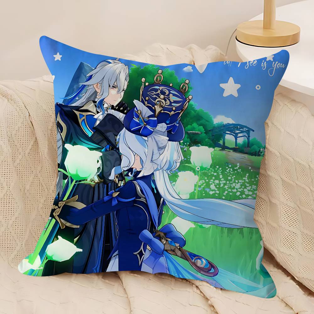 Neuvillette Genshin Impact Pillow Case Removable Washable Cushion Cover – All-Season Soft Linen