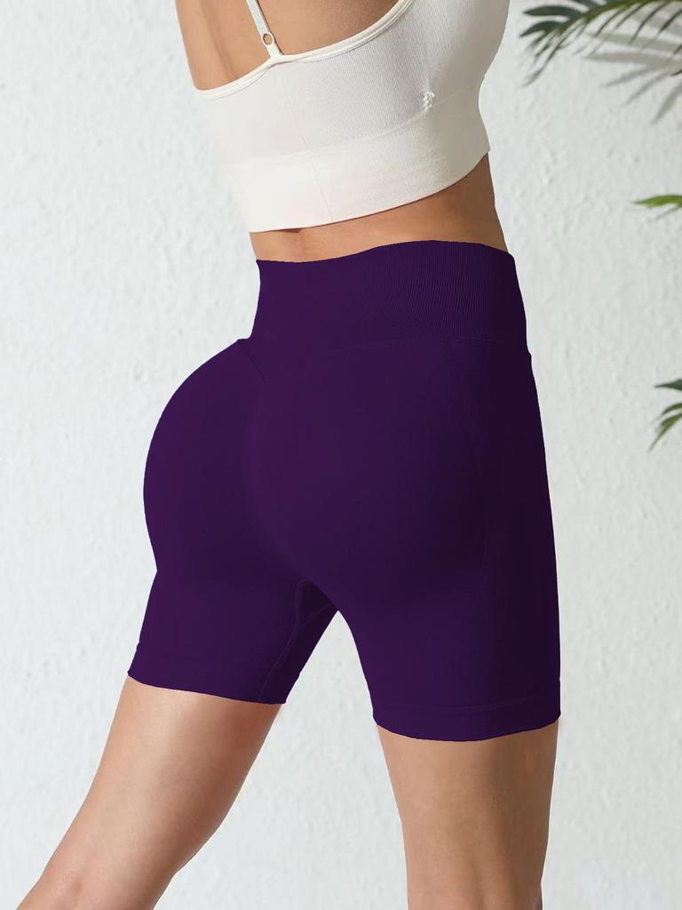 Shorts de Yoga Taille Haute Sans Coutures - Respirants, Remonte-Fesses, Pantalons de Fitness Ventre Plat