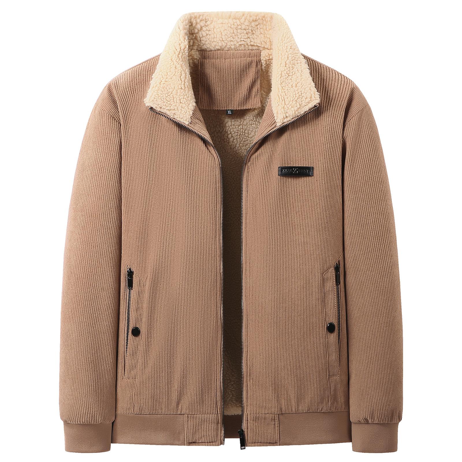 

Winter Men s Corduroy Lapel Plus Velvet Thickened Jacket Men s Large Size Casual and Fashionable Comfortable Men s Jacket 5XL