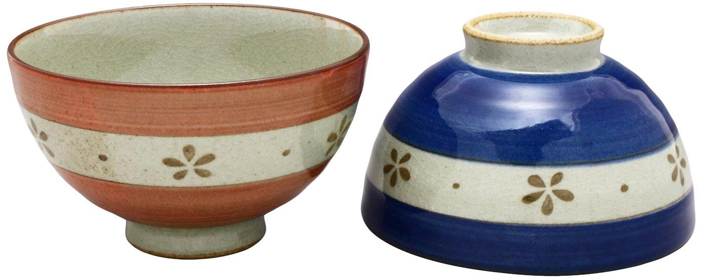 

Arita ware small flower obi rice bowl pair