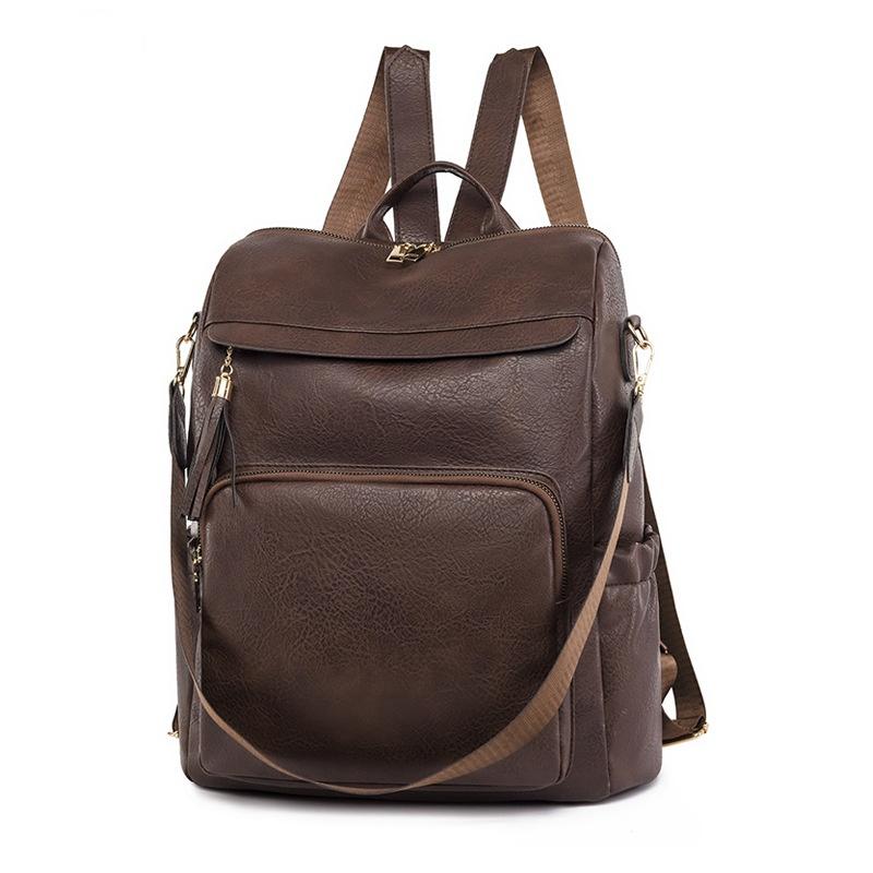 Женский рюкзак Pu Casual Trend Большая вместимость Дорожный рюкзак Сумка через плечо — фото 7