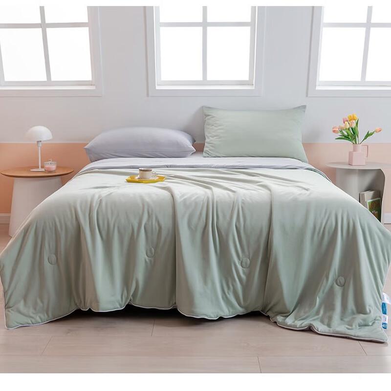 

Green-Gray Cooling Silk Summer Quilt
