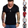 High-quality Men's Slim V Neck Short Sleeve Muscle Tee T-shirt For Casual Wear