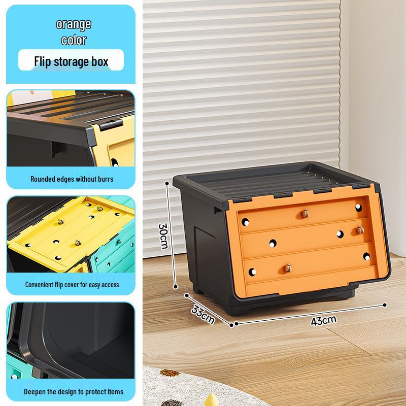 Multi-functional Cartoon Storage Box for Toys and Snacks – Flip-Top, Thickened, Large Capacity for Kids
