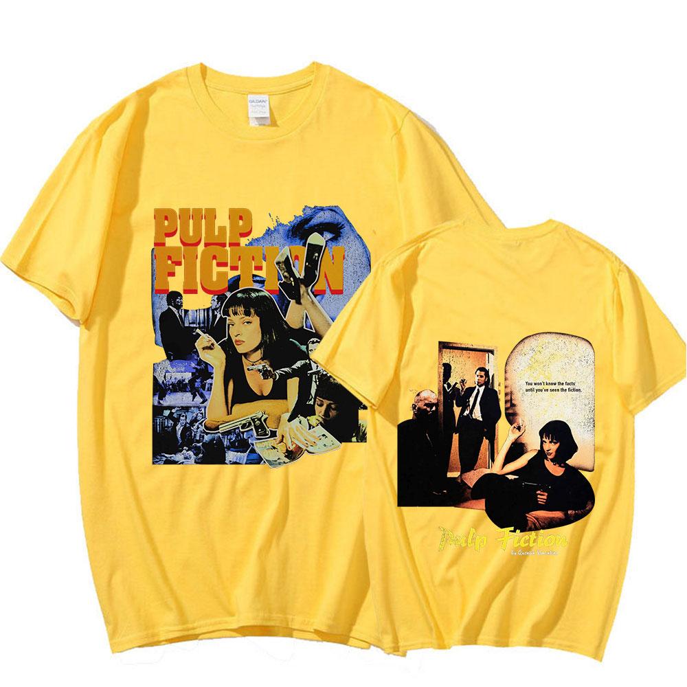 90s Vintage Movie Quentin Tarantino Pulp Fiction Mia Wallace T Shirt Men Women Casual Cotton T-shirt Gothic T-shirts Streetwear