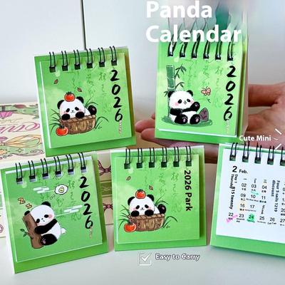2026 Jahr Cartoon Panda Desktop Mini Tischkalender Uhr Im Programm Studentenbelohnungen Kreative Geschenke Juni 2025-Dezember 2026