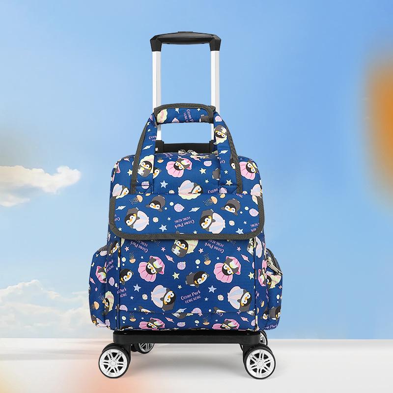 Geantă de mână tip cărucior pliabilă, ușoară și impermeabilă, cu roți universale pentru călătorii scurte și îmbarcare