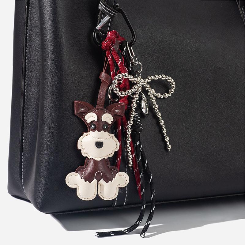 Yogodlns New Cute Puppy Shape Bow Handbag Pendant Fashion Woven Rope Versatile Backpack Pendant Versatile Bag Parts Accessories