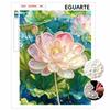DIY Frameless Pearl Painting Kit Elegant Lotus Flower and Water Lily 3D Shiny Bead Art Canvas Relaxing Craft for Adults Home Wall Decor Gift