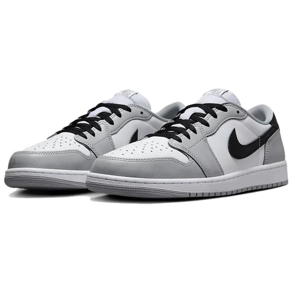 Air Jordan 1 Retro Low OG Barons Herren Sneakers Weiß Schwarz Wolf-Grau CZ0790-110