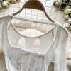Abito lavorato a maglia senza schienale elegante scava fuori Abito da donna elegante a maniche lunghe sexy Mini abiti a matita Abito coreano sottile di moda di base sottile femminile 2024