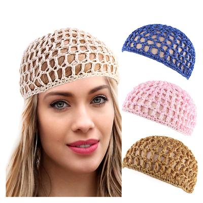 Handmade Pullover Hat Handwoven Cloche Style Hollow Hat for Music Festival Simple Cloche Style Knitted Hat