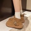 Fashion Flats Ankle Women Snow Sneakers Boots Belt Buckle Suede Winter Fashion Women Shoes New 2025 Trend Casual Walking Non Slip Boots