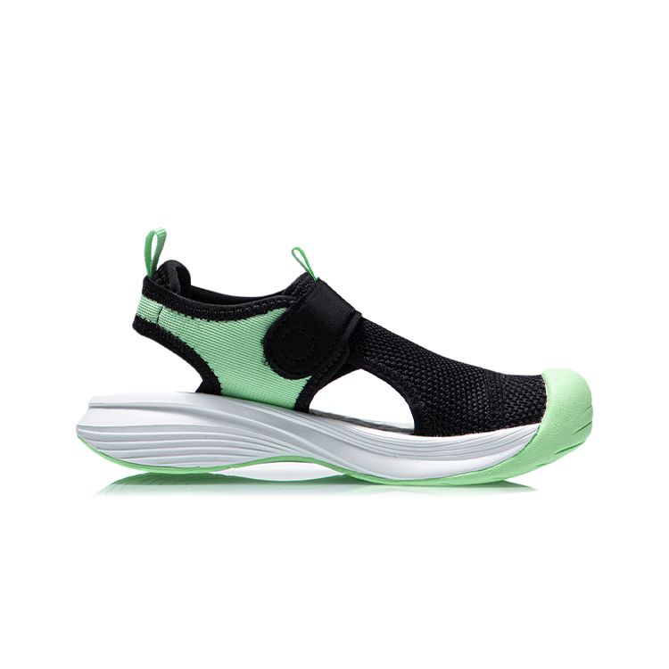 Li Ning Comfortable Versatile Kids Sandals Kids Sandals Black Green YKKR006-1